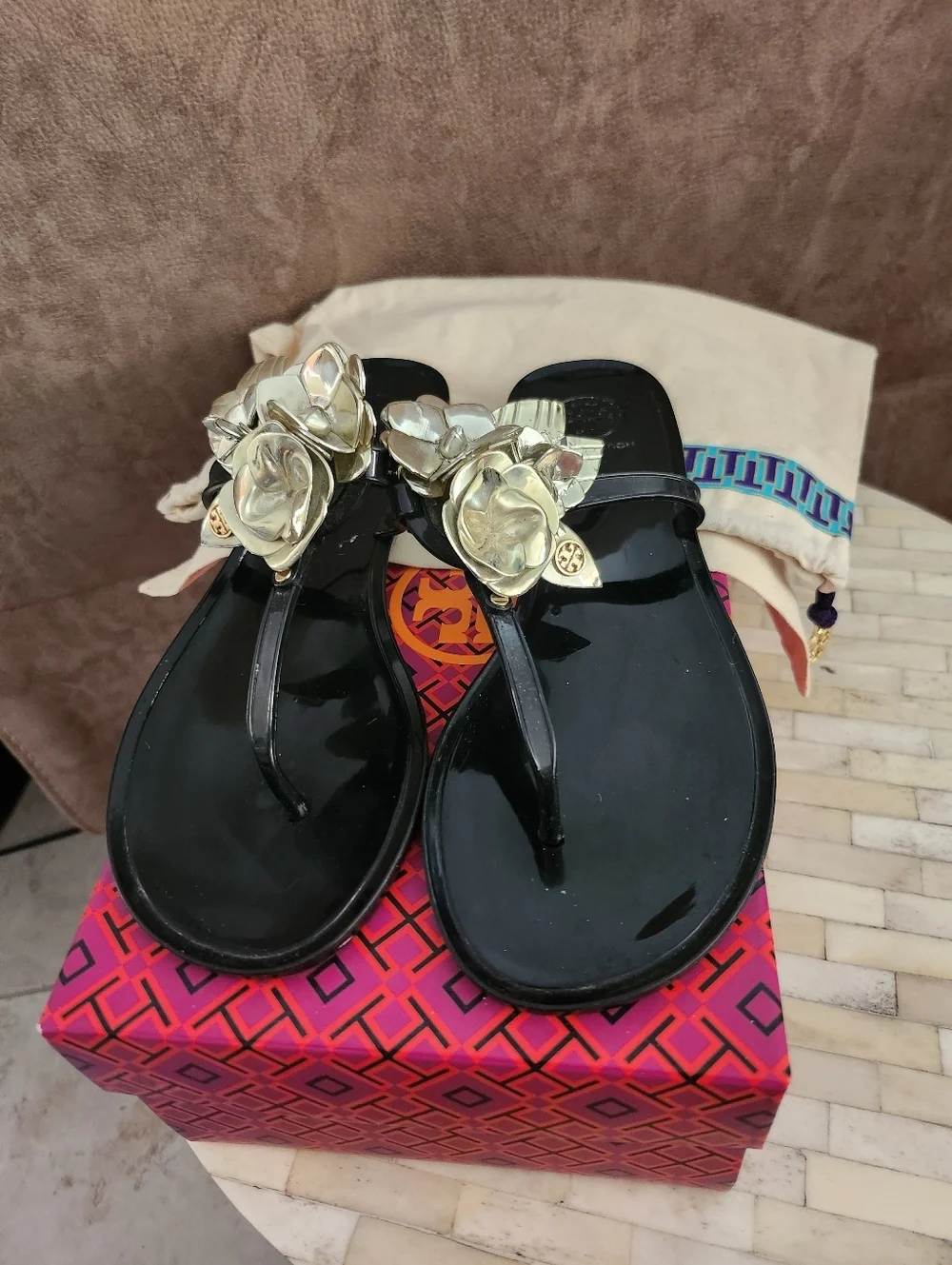 Tory Burch Blossom Jelly Thong Sandals size 7